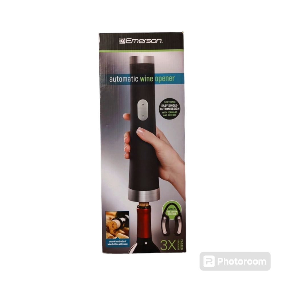 Electronic Battery Operated Emerson Automatic Wine Bottle Opener Bar Essentials